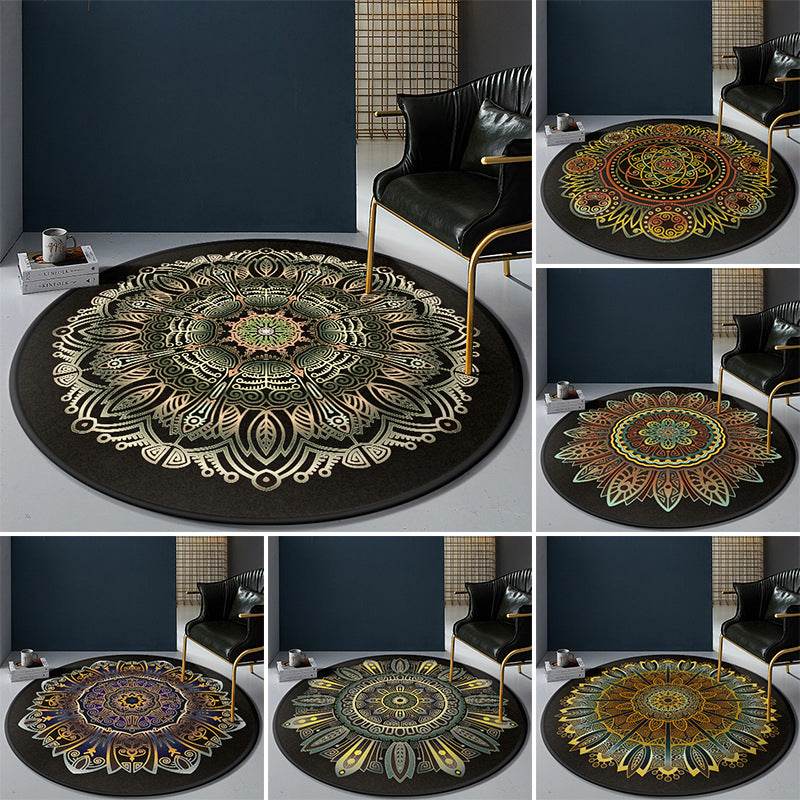 Persian Bedroom Rug Multi-Color Tribal Flower Rug Polyester Stain Resistant Non-Slip Back Washable Area Rug | Bowlift