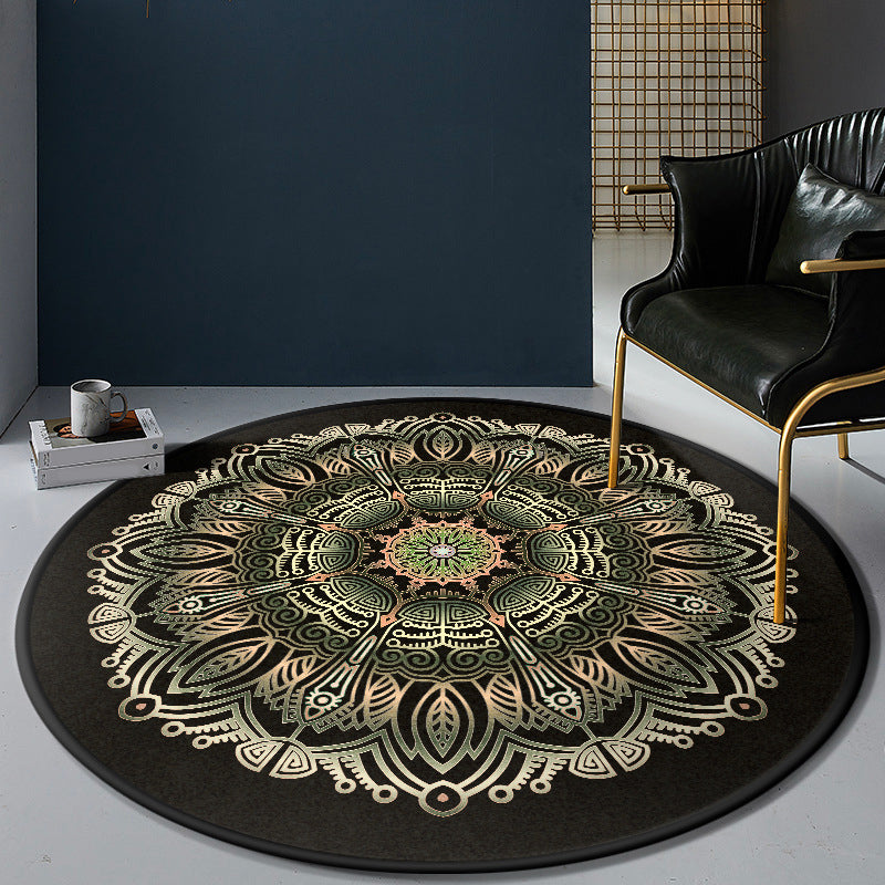 Persian Bedroom Rug Multi-Color Tribal Flower Rug Polyester Stain Resistant Non-Slip Back Washable Area Rug | Bowlift