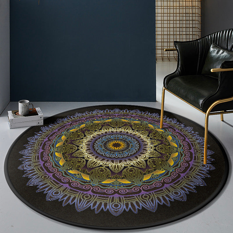 Persian Bedroom Rug Multi-Color Tribal Flower Rug Polyester Stain Resistant Non-Slip Back Washable Area Rug | Bowlift