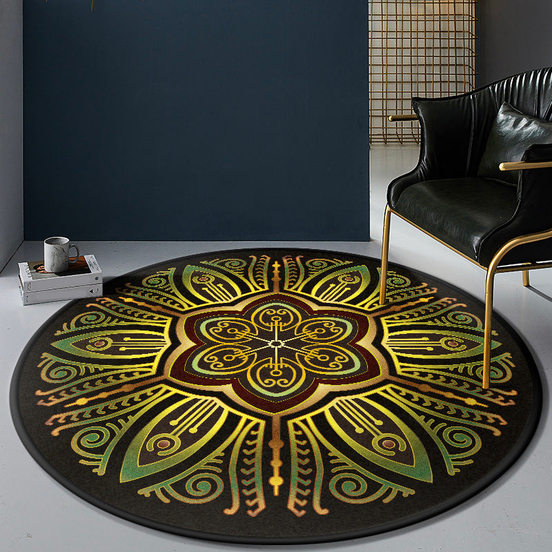 Persian Bedroom Rug Multi-Color Tribal Flower Rug Polyester Stain Resistant Non-Slip Back Washable Area Rug | Bowlift