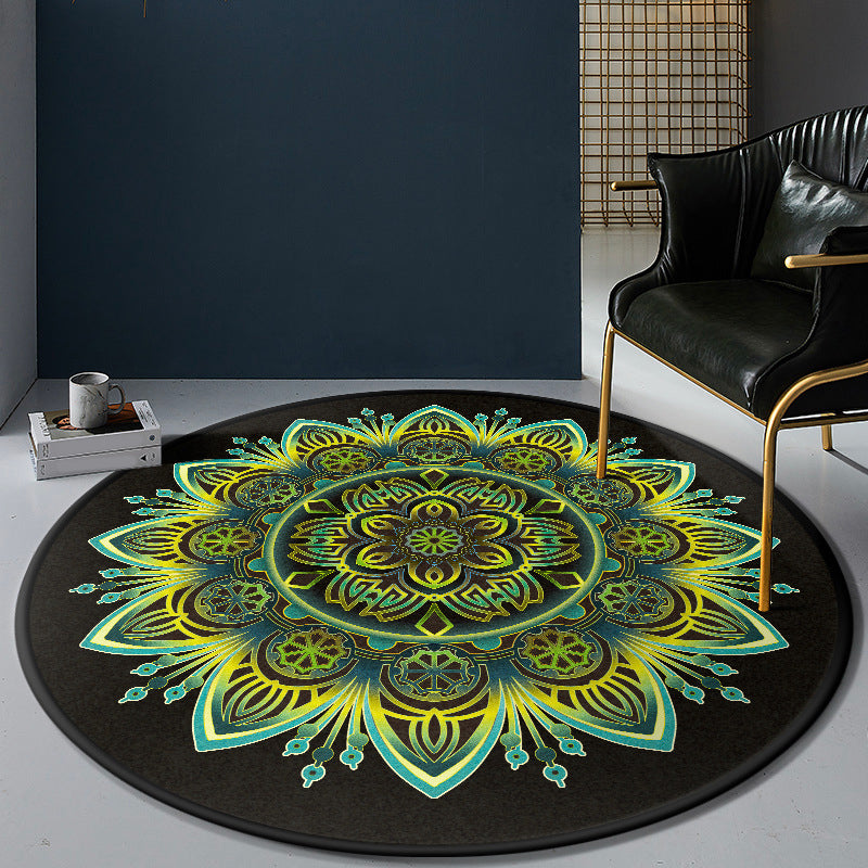 Persian Bedroom Rug Multi-Color Tribal Flower Rug Polyester Stain Resistant Non-Slip Back Washable Area Rug | Bowlift