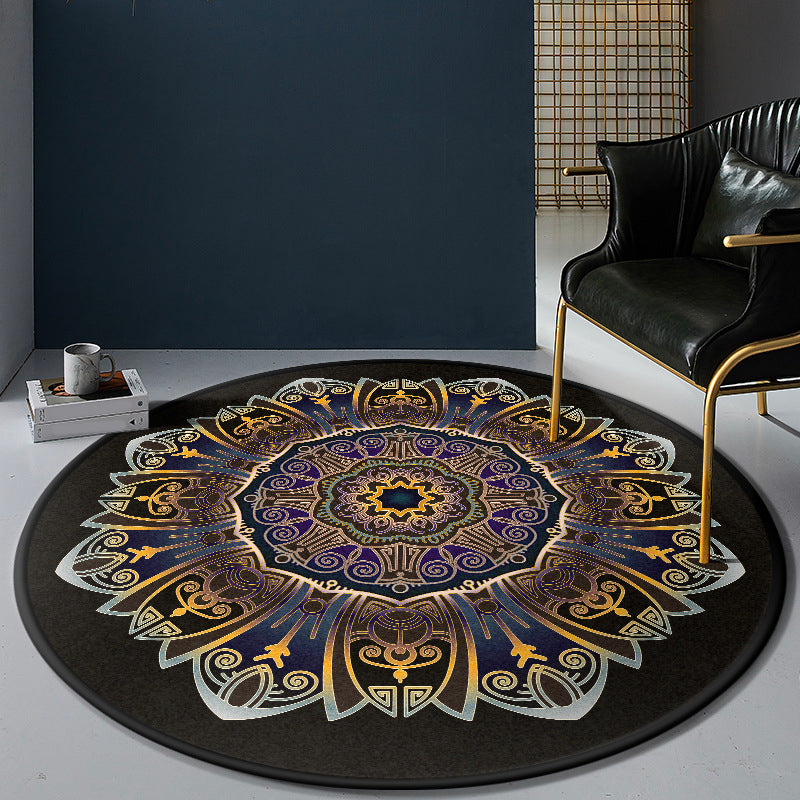 Persian Bedroom Rug Multi-Color Tribal Flower Rug Polyester Stain Resistant Non-Slip Back Washable Area Rug | Bowlift