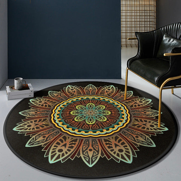 Persian Bedroom Rug Multi-Color Tribal Flower Rug Polyester Stain Resistant Non-Slip Back Washable Area Rug | Bowlift