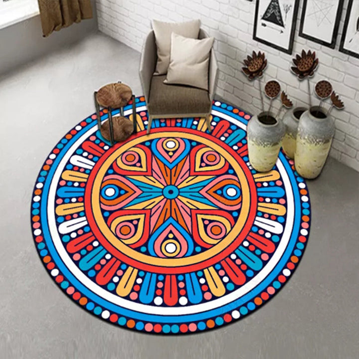 Chic Multicolored Persian Carpet Polyester Flower Pattern Carpet Washable Non-Slip Pet-Friendly Carpet for Home | Bowlift
