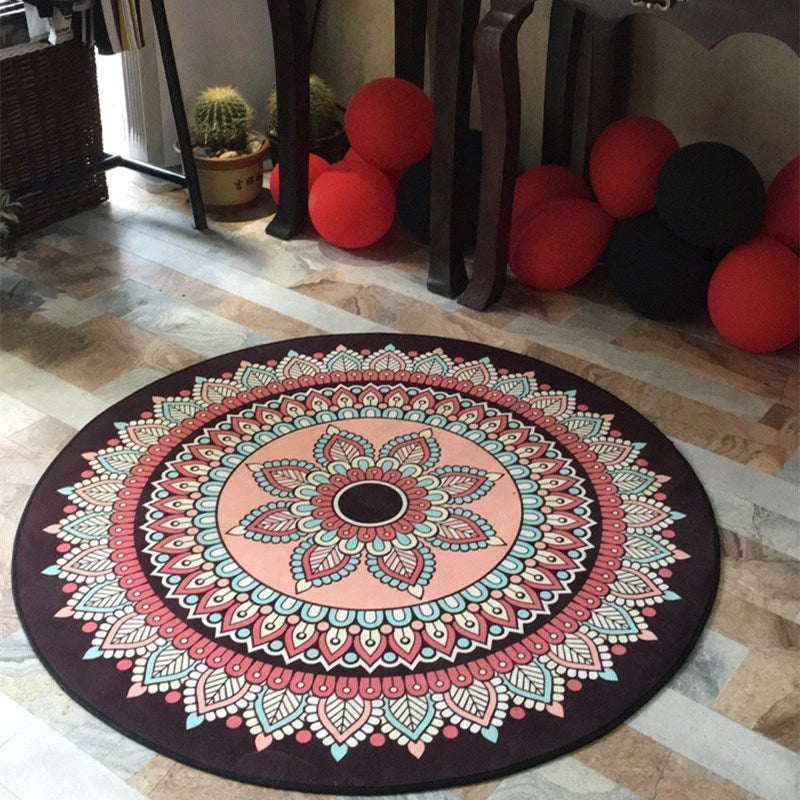 Chic Multicolored Persian Carpet Polyester Flower Pattern Carpet Washable Non-Slip Pet-Friendly Carpet for Home | Bowlift