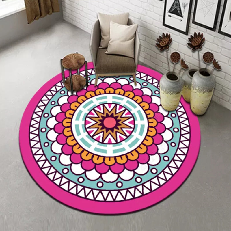 Chic Multicolored Persian Carpet Polyester Flower Pattern Carpet Washable Non-Slip Pet-Friendly Carpet for Home | Bowlift