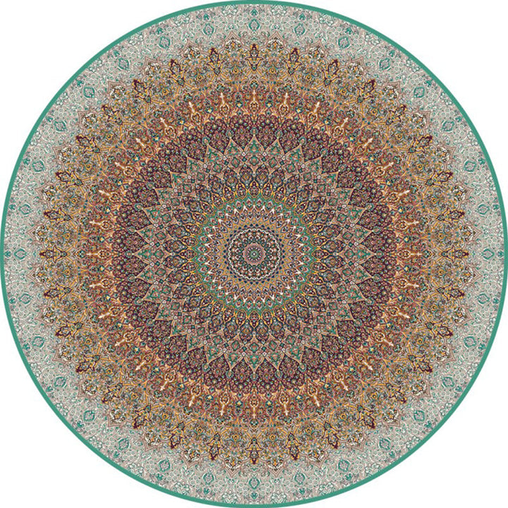 Chic Multicolored Persian Carpet Polyester Flower Pattern Carpet Washable Non-Slip Pet-Friendly Carpet for Home | Bowlift