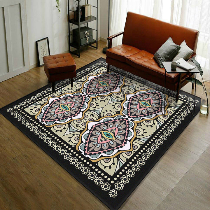 Trendy symmetrical floral rug multicolored Moroccan style rug synthetic rug for the room | Bowlift