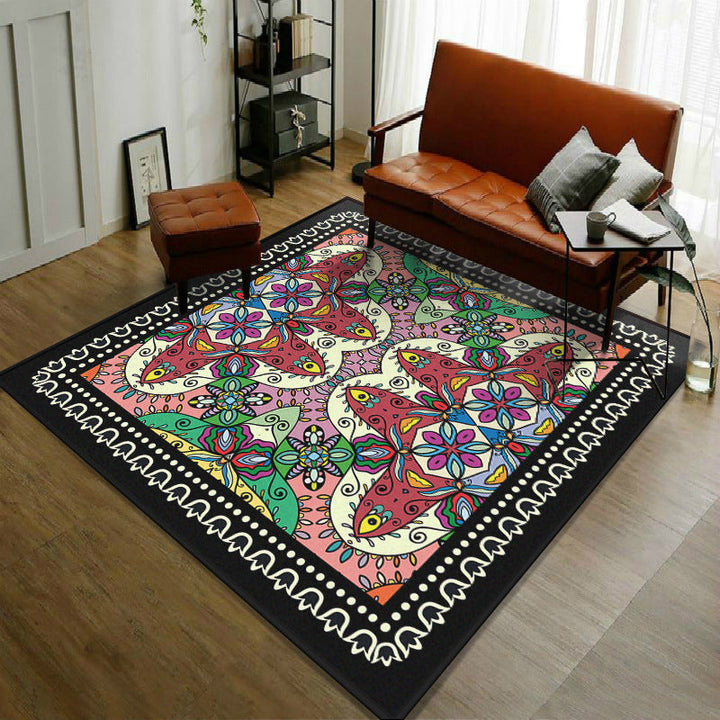 BowLift | Trendy symmetrical floral carpet multicolored Moroccan style carpet synthetic carpet for room