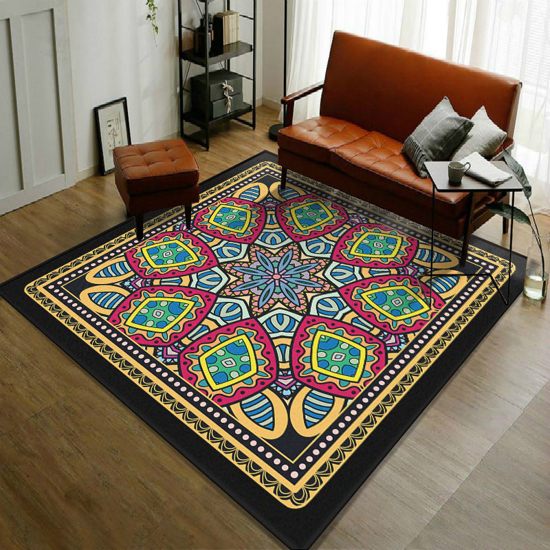 BowLift | Trendy symmetrical floral carpet multicolored Moroccan style carpet synthetic carpet for room