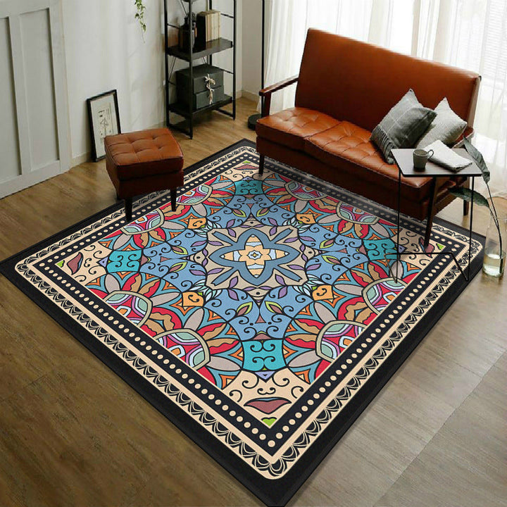 Trendy symmetrical floral rug multicolored Moroccan style rug synthetic rug for the room | Bowlift