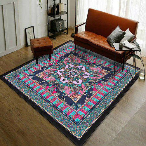 BowLift | Trendy symmetrical floral carpet multicolored Moroccan style carpet synthetic carpet for room