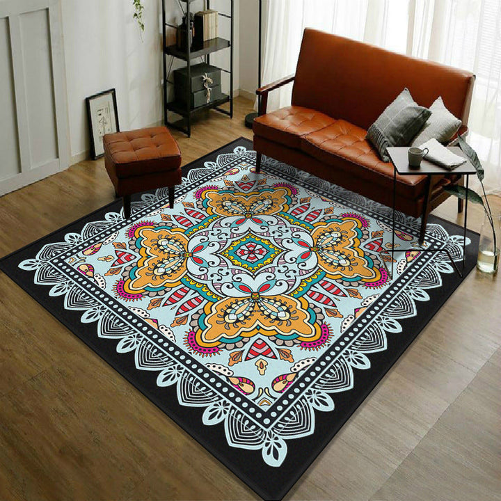 Trendy symmetrical floral rug multicolored Moroccan style rug synthetic rug for the room | Bowlift