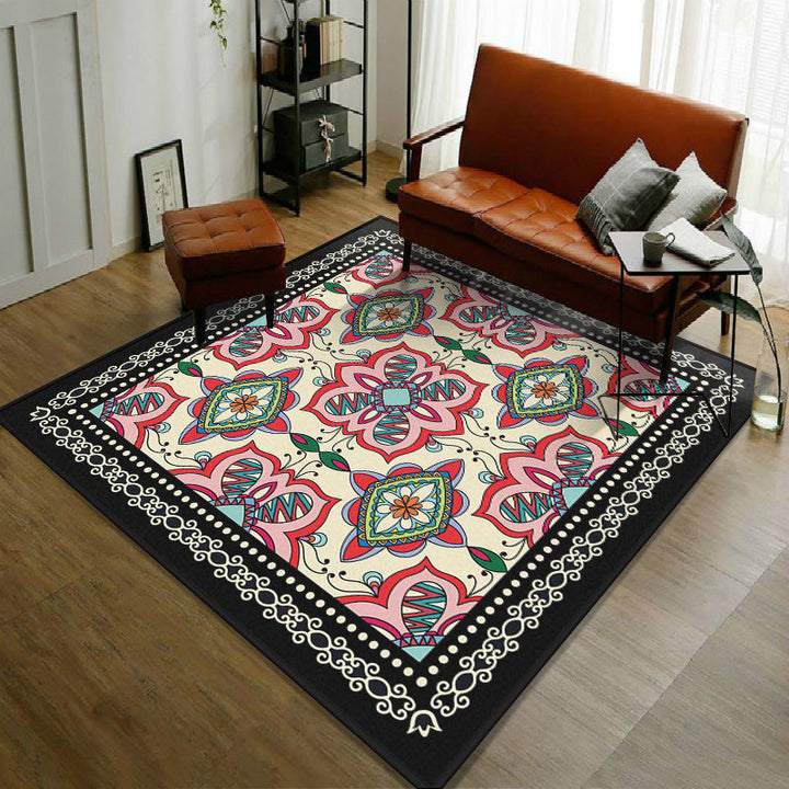 BowLift | Trendy symmetrical floral carpet multicolored Moroccan style carpet synthetic carpet for room