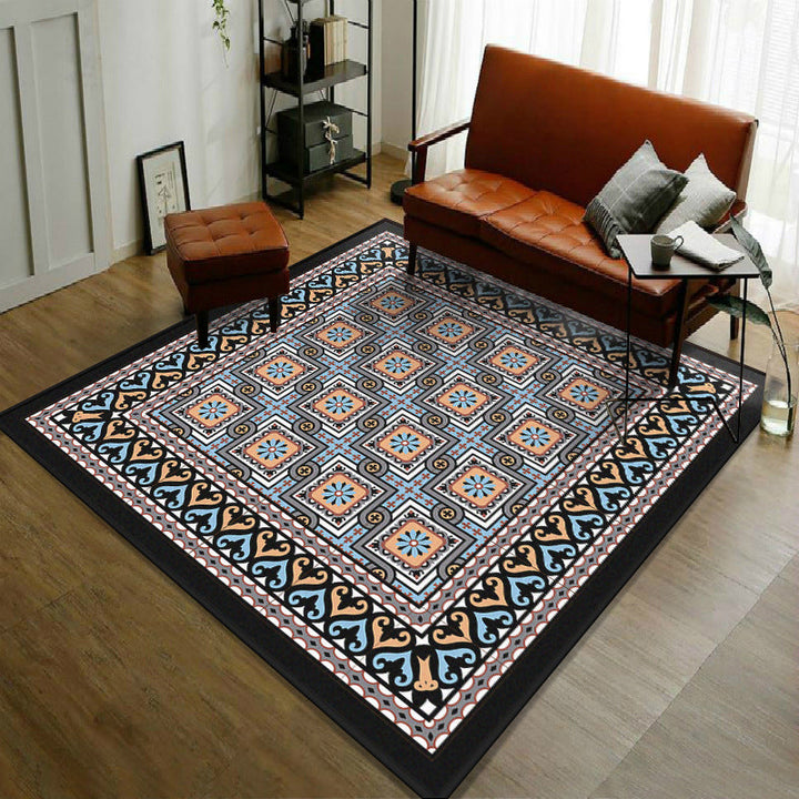 Trendy symmetrical floral rug multicolored Moroccan style rug synthetic rug for the room | Bowlift