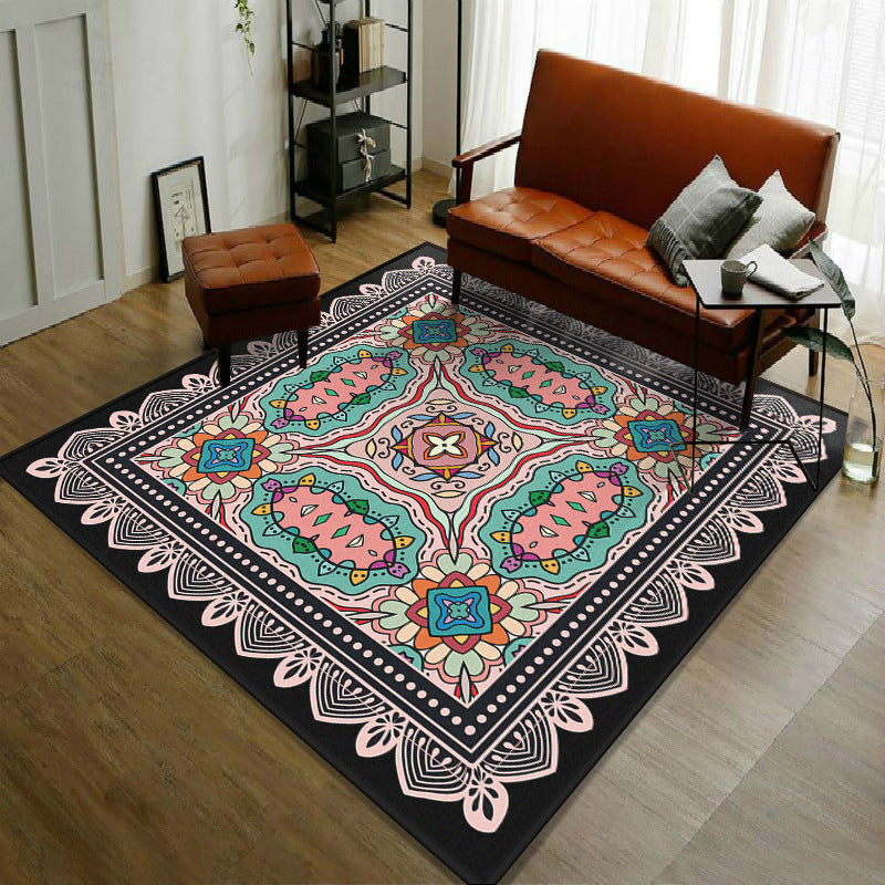 BowLift | Trendy symmetrical floral carpet multicolored Moroccan style carpet synthetic carpet for room