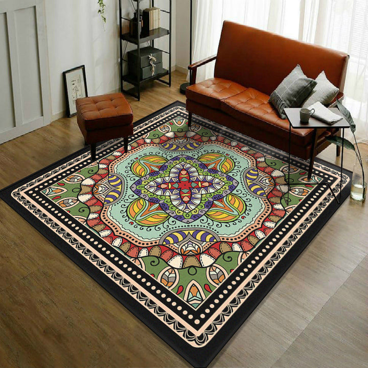 Trendy symmetrical floral rug multicolored Moroccan style rug synthetic rug for the room | Bowlift