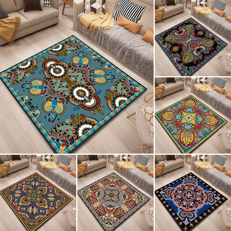 Persian Door Mat Multicolored Tribal Print Rug Polypropylene Pet Friendly Non-Slip Stain Resistant Rug | Bowlift