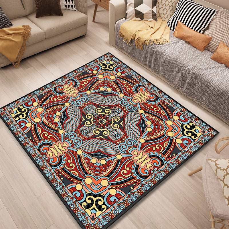 Persian Door Mat Multicolored Tribal Print Rug Polypropylene Pet Friendly Non-Slip Stain Resistant Rug | Bowlift