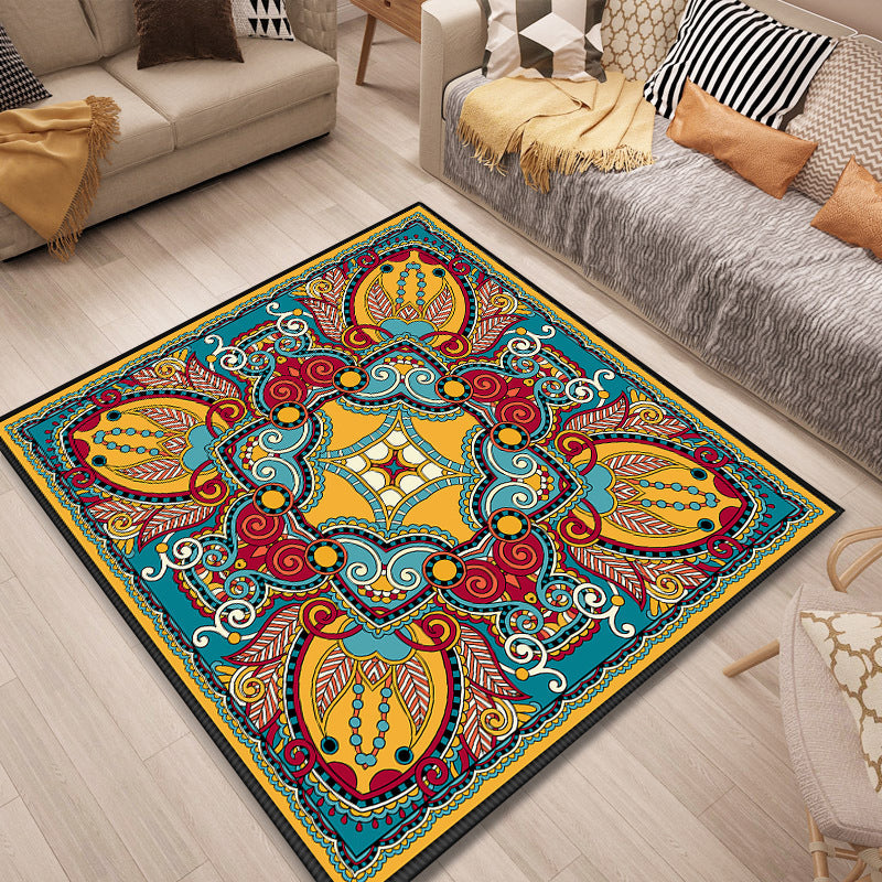 Persian Door Mat Multicolored Tribal Print Rug Polypropylene Pet Friendly Non-Slip Stain Resistant Rug | Bowlift