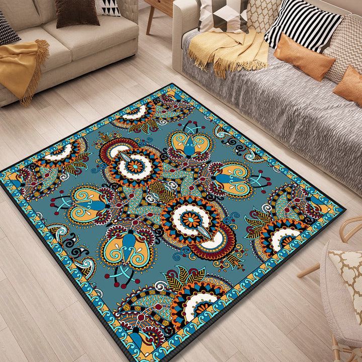 Persian Door Mat Multicolored Tribal Print Rug Polypropylene Pet Friendly Non-Slip Stain Resistant Rug | Bowlift
