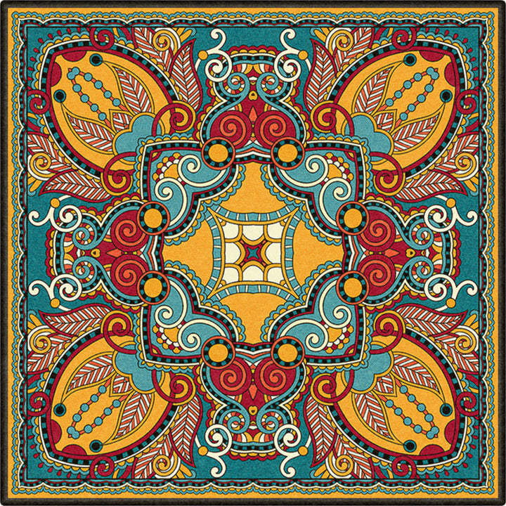 Persian Door Mat Multicolored Tribal Print Rug Polypropylene Pet Friendly Non-Slip Stain Resistant Rug | Bowlift