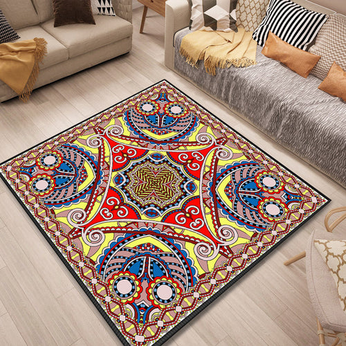 BowLift | Persian Door Mat Multi Color Tribal Print Rug Polypropylene Pet Friendly Non-Slip Stain Resistant Rug