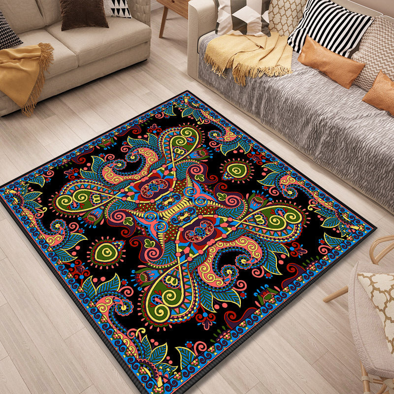 Persian Door Mat Multicolored Tribal Print Rug Polypropylene Pet Friendly Non-Slip Stain Resistant Rug | Bowlift