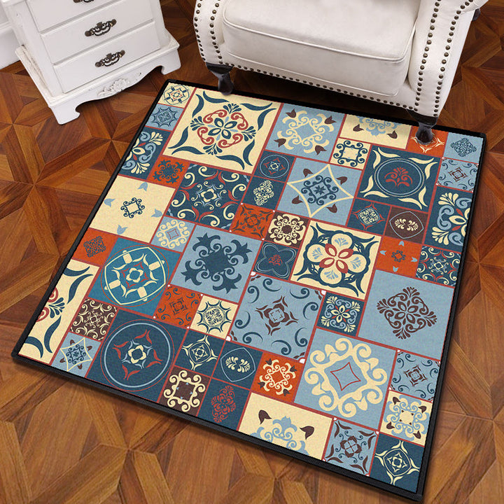 BowLift | Multicolored Mandala Rug Polypropylene Turkish Carpet Non-Slip Backing Stain-Resistant Machine Washable Carpet for Bedroom