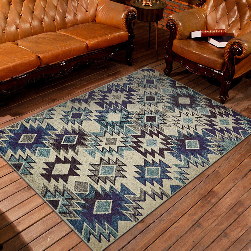 Nostalgic Persian Carpet Multicolored Checkered Carpet Non-Slip Washable Pet-Friendly Rug for the Living Room | Bowlift