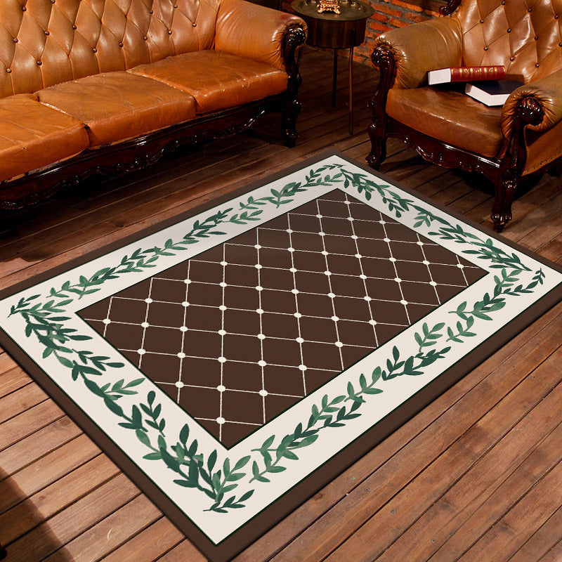 Nostalgic Persian Carpet Multicolored Checkered Carpet Non-Slip Washable Pet-Friendly Rug for the Living Room | Bowlift