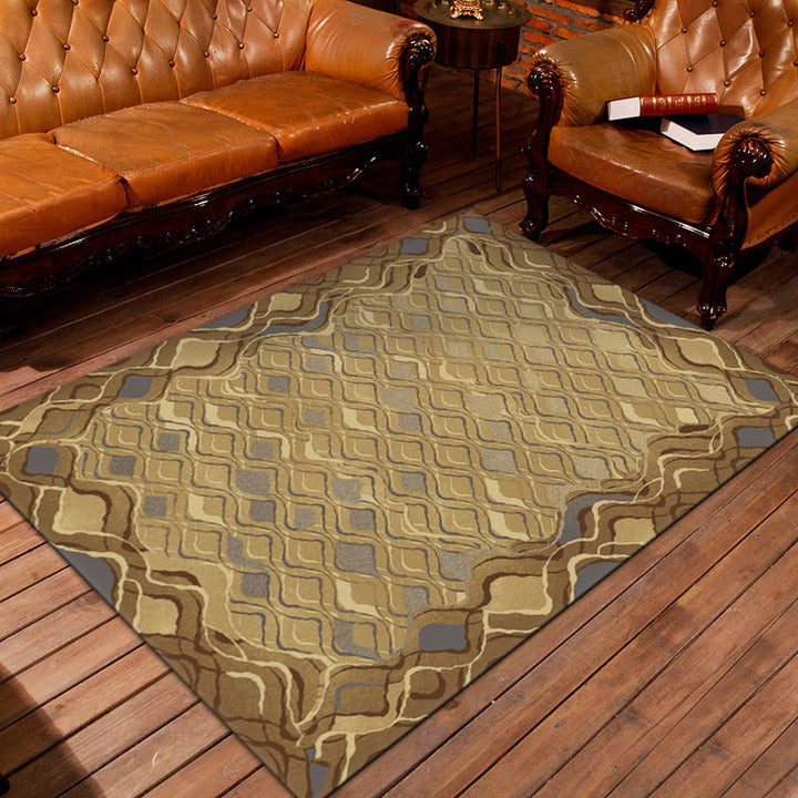 Nostalgic Persian Carpet Multicolored Checkered Carpet Non-Slip Washable Pet-Friendly Rug for the Living Room | Bowlift
