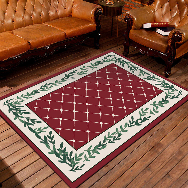 Nostalgic Persian Carpet Multicolored Checkered Carpet Non-Slip Washable Pet-Friendly Rug for the Living Room | Bowlift