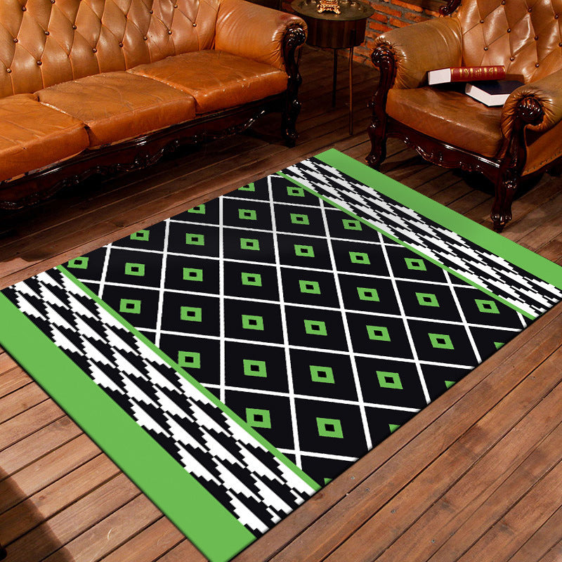 Nostalgic Persian Carpet Multicolored Checkered Carpet Non-Slip Washable Pet-Friendly Rug for the Living Room | Bowlift