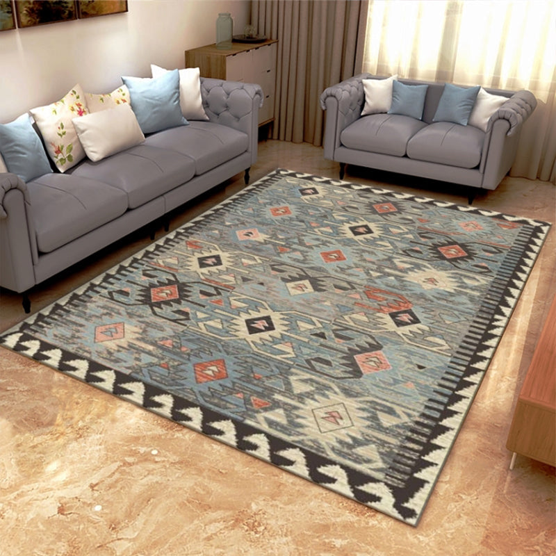 Retro Multicolored Moroccan Rug Synthetic Floral Patterned Rug Non-Slip Washable Pet-Friendly Rug for the Family Room | Bowlift