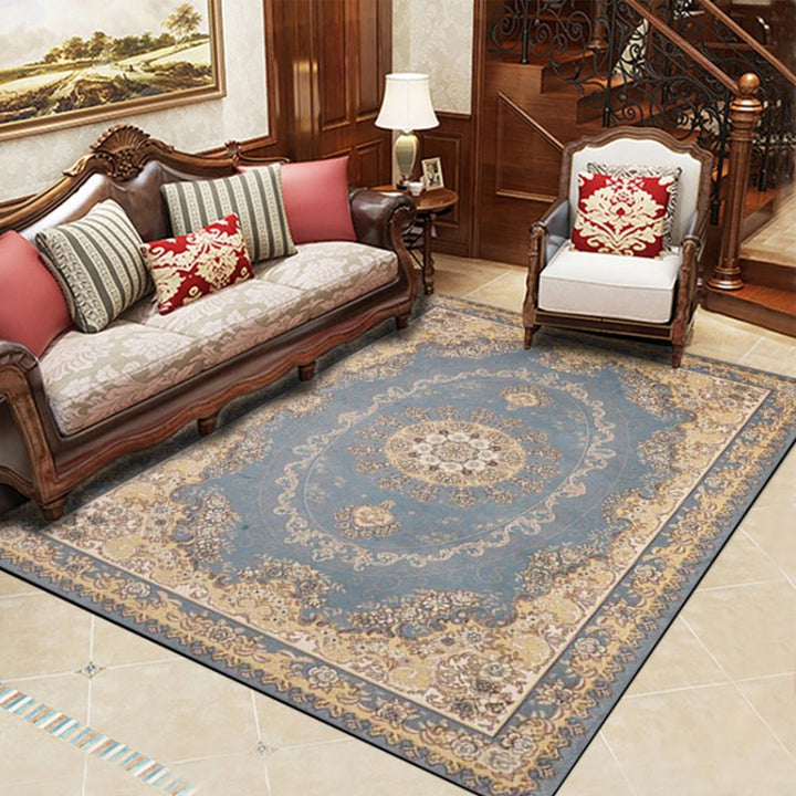 Retro Multicolored Moroccan Rug Synthetic Floral Patterned Rug Non-Slip Washable Pet-Friendly Rug for the Family Room | Bowlift