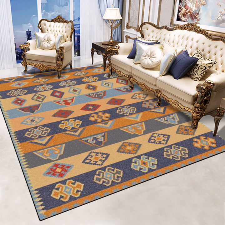Retro Multicolored Moroccan Rug Synthetic Floral Patterned Rug Non-Slip Washable Pet-Friendly Rug for the Family Room | Bowlift