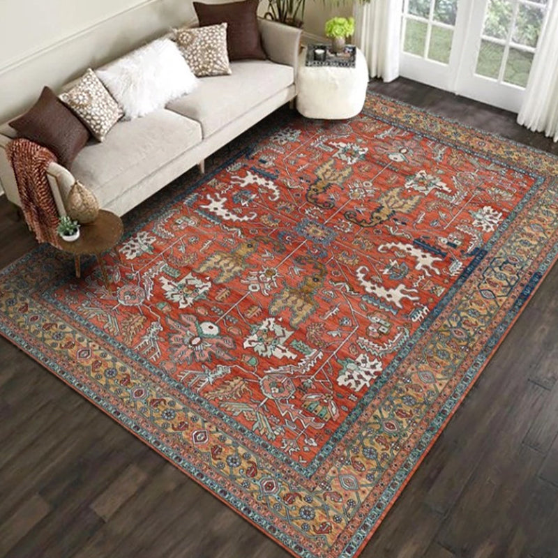 Exotic geometric patterned rug multicolored Moroccan rug made of polypropylene stain-resistant non-slip backing machine washable rug for room | Bowlift