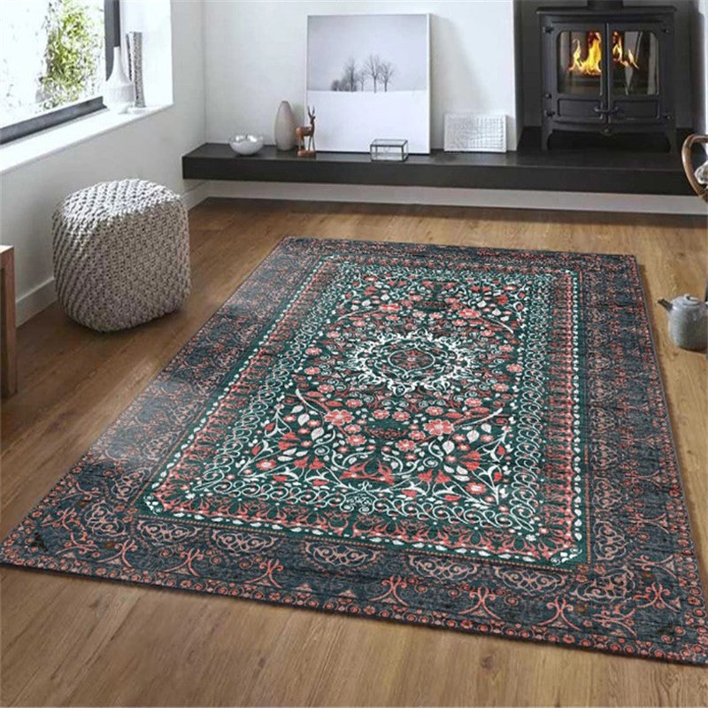 Exotic geometric patterned rug multicolored Moroccan rug made of polypropylene stain-resistant non-slip backing machine washable rug for room | Bowlift