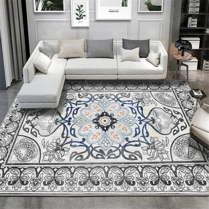 Exotic geometric patterned rug multicolored Moroccan rug made of polypropylene stain-resistant non-slip backing machine washable rug for room | Bowlift