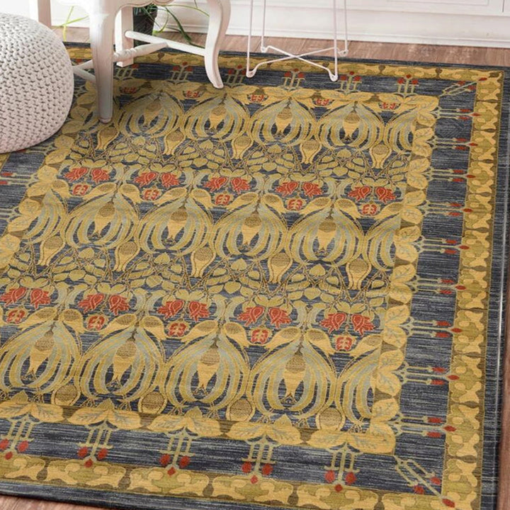 Exotic geometric patterned rug multicolored Moroccan rug made of polypropylene stain-resistant non-slip backing machine washable rug for room | Bowlift