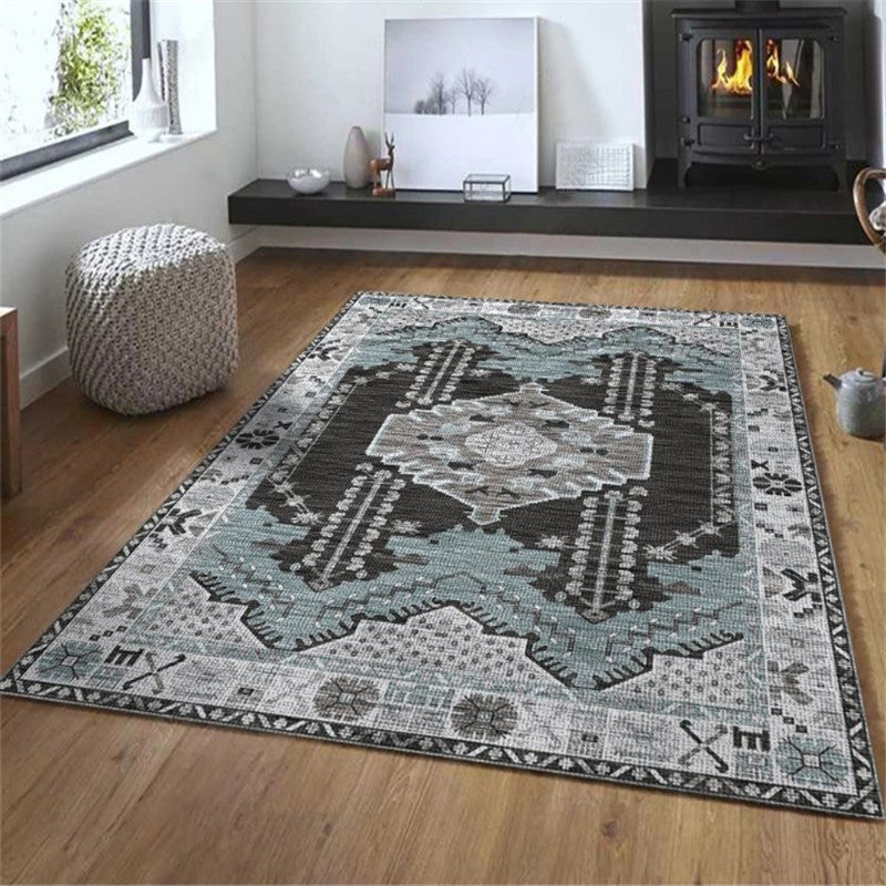 Exotic geometric patterned rug multicolored Moroccan rug made of polypropylene stain-resistant non-slip backing machine washable rug for room | Bowlift