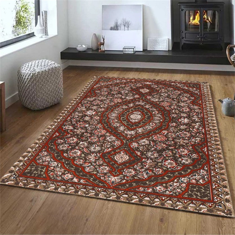 Exotic geometric patterned rug multicolored Moroccan rug made of polypropylene stain-resistant non-slip backing machine washable rug for room | Bowlift