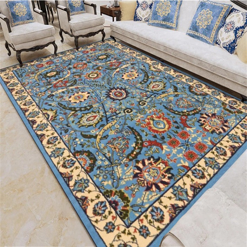 Exotic geometric patterned rug multicolored Moroccan rug made of polypropylene stain-resistant non-slip backing machine washable rug for room | Bowlift