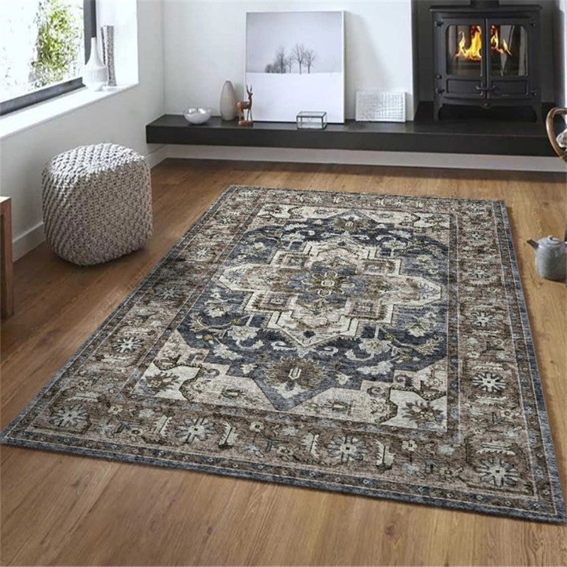 Exotic geometric patterned rug multicolored Moroccan rug made of polypropylene stain-resistant non-slip backing machine washable rug for room | Bowlift