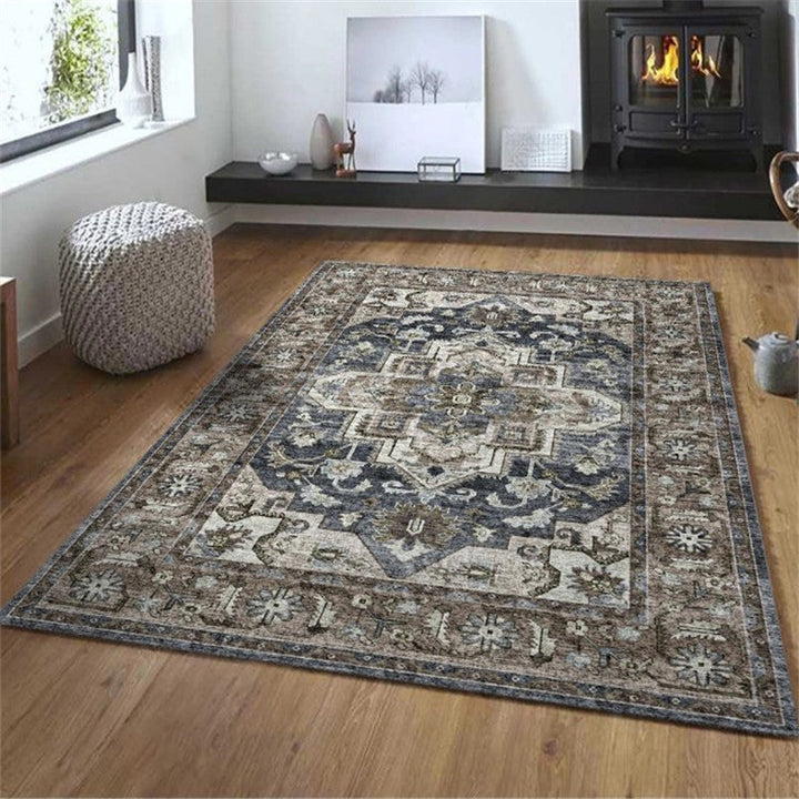 Exotic geometric patterned rug multicolored Moroccan rug made of polypropylene stain-resistant non-slip backing machine washable rug for room | Bowlift