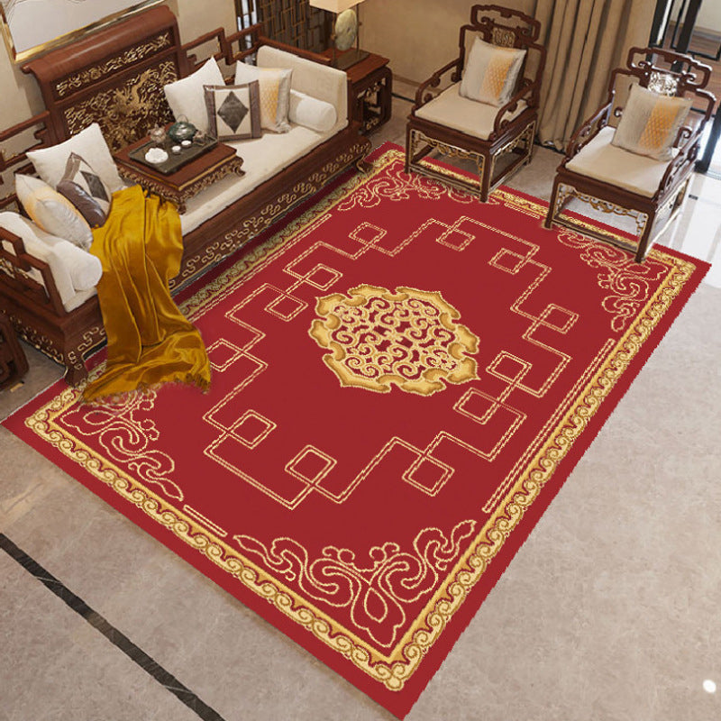 Chic Chinoiserie Carpet Multicolored Floral Carpet with Non-slip Back Stain Resistant Pet Friendly Carpet for the Living Room | Bowlift