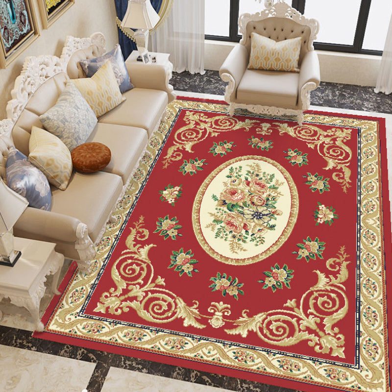 Chic Chinoiserie Carpet Multicolored Floral Carpet with Non-slip Back Stain Resistant Pet Friendly Carpet for the Living Room | Bowlift