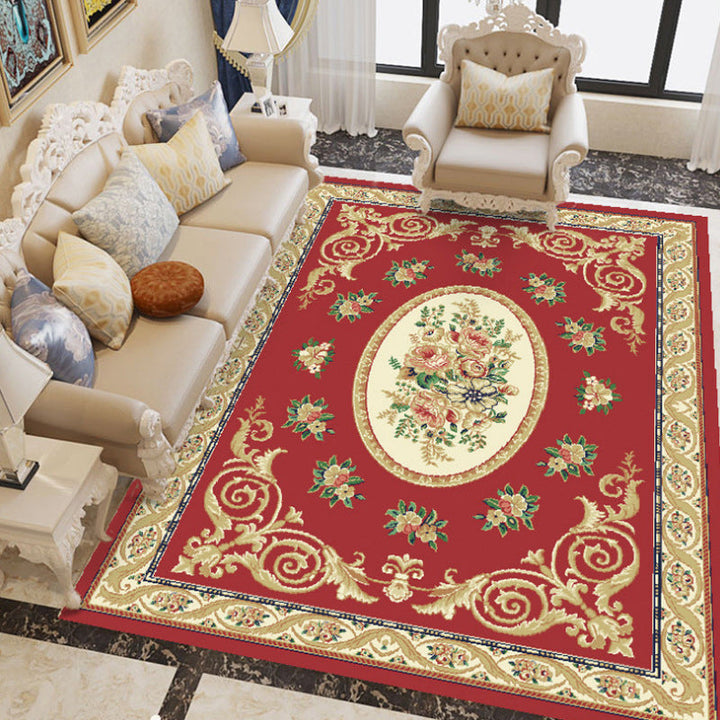 Chic Chinoiserie Carpet Multicolored Floral Carpet with Non-slip Back Stain Resistant Pet Friendly Carpet for the Living Room | Bowlift