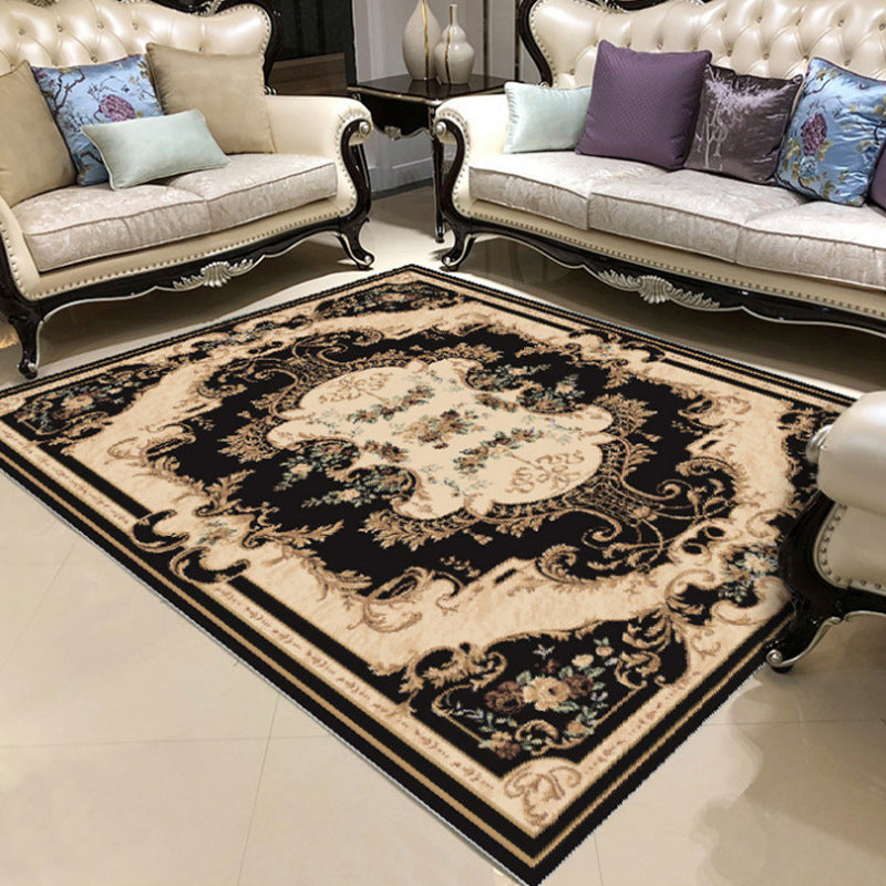 Chic Chinoiserie Carpet Multicolored Floral Carpet with Non-slip Back Stain Resistant Pet Friendly Carpet for the Living Room | Bowlift